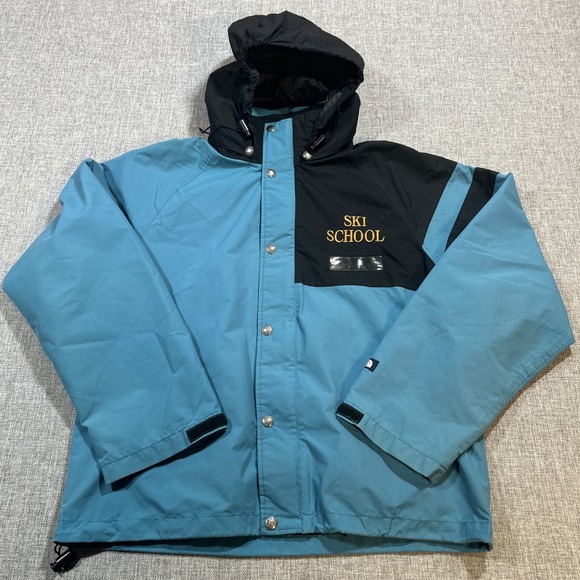 Vintage The North Face Jacket Size M Ski School Gore Tex Blue Colorblock 80s 90s